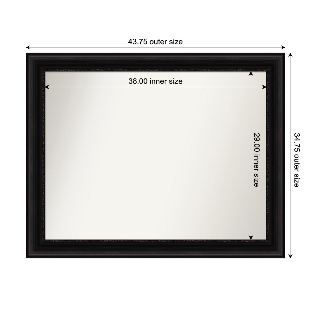 Parlor Black Non-Beveled Custom Framed Bathroom Vanity Wall Mirror